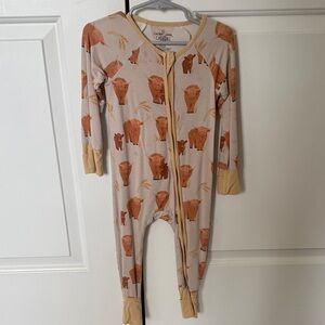 Caden Lane Kids One Piece with Cow Print